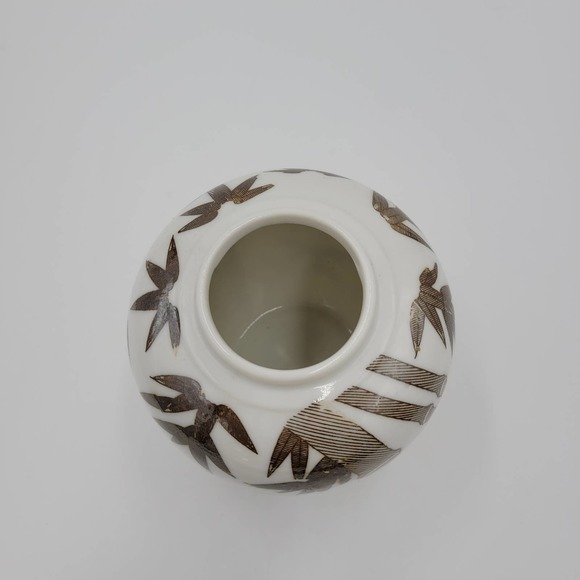 Art Pottery Stoneware Vase With Bamboo Print Clear Glaze - Picture 3 of 8